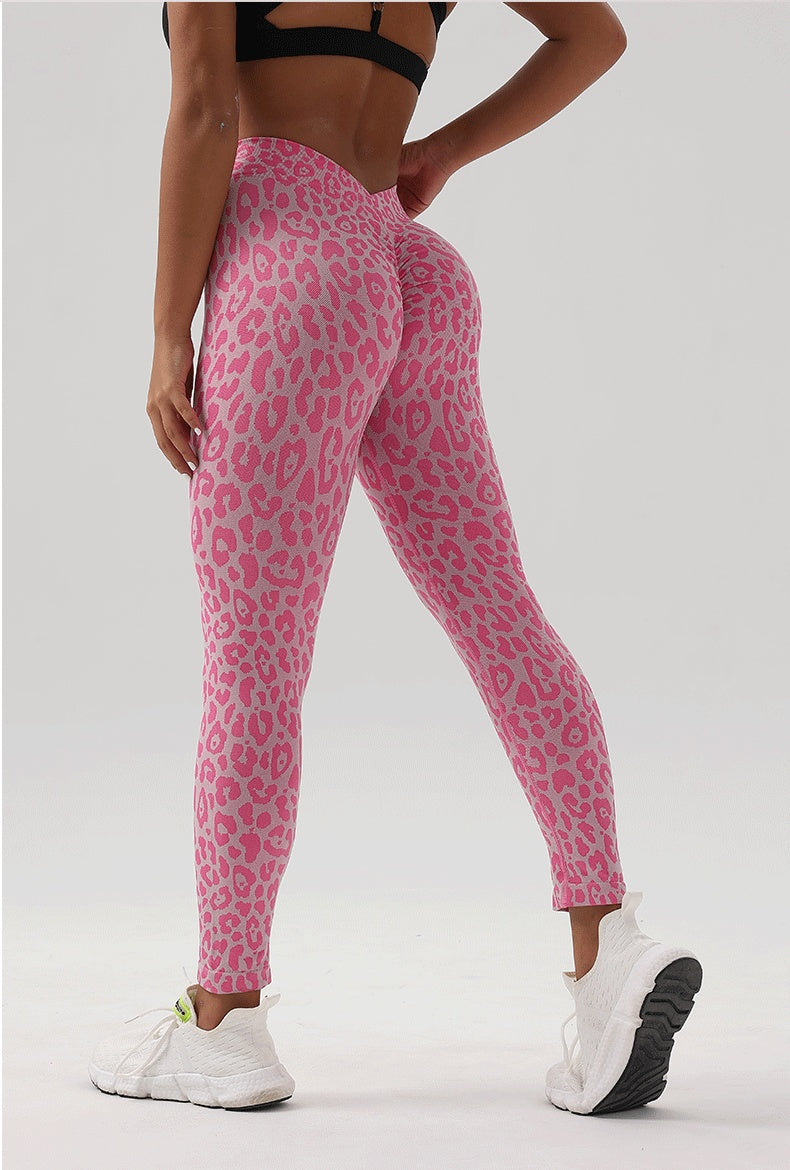Leopard Print Yoga Pants – High Elastic Seamless Leggings for Yoga, Pilates & Daily Wear