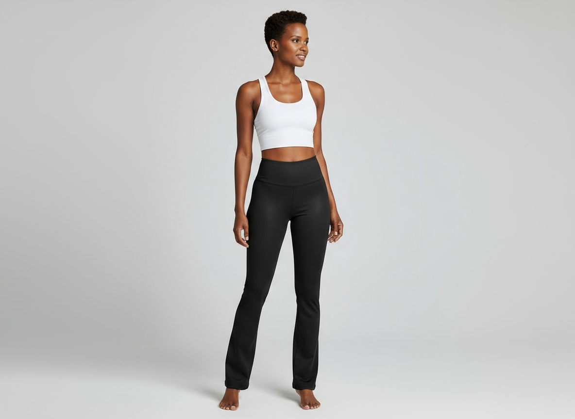 High-Waisted Flare Sharkskin Leggings – Slim Fit Lightweight Sculpting Yoga Pants